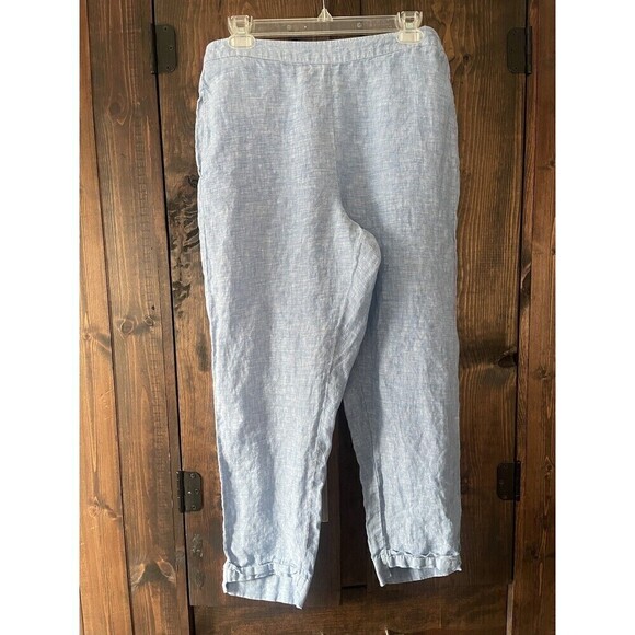 Habitat Clothes To Live In Linen Wide Leg Cropped Pants Size M - Picture 1 of 5